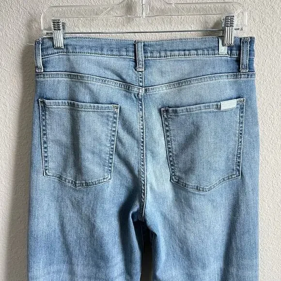 7 For All Mankind the Jo Jeans Women's 31 Wide Leg Destroyed Step Hem Stretch - Picture 4 of 8